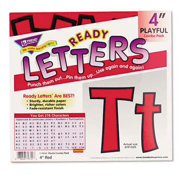 TREND® Ready Letters Playful Combo Set, Red, 4"h, 216-set freeshipping - TVN Wholesale